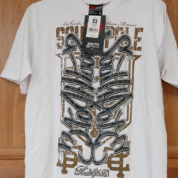 South Pole Other - South Pole White and Black Short Sleeve Tee with Graphic Design